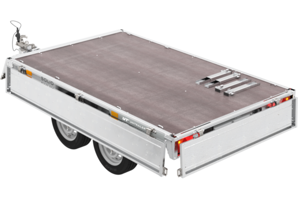Zweiachsanhänger 254×151 mit Unitrailer Vollgummirädern 250/2 dmc 750 kg